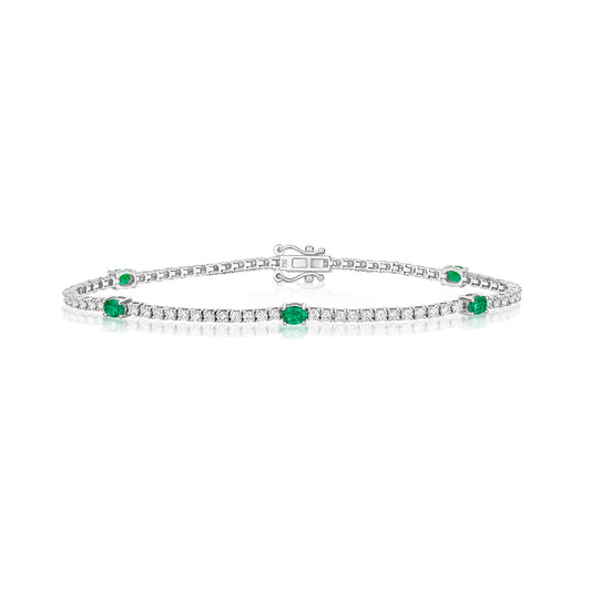 Monaco Tsavorite and Diamond Bracelet - 18k White Gold