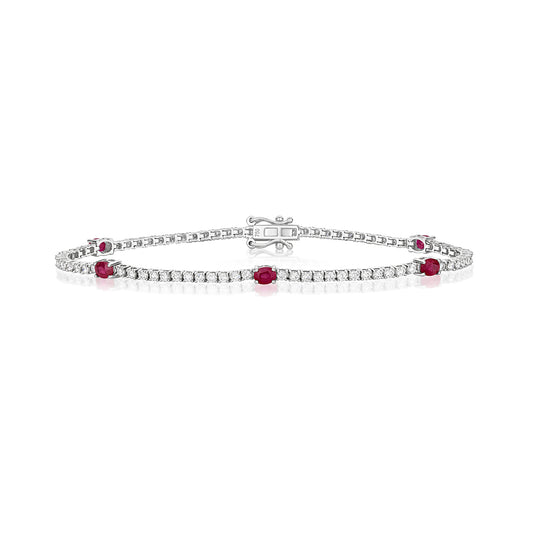 Vivienne Ruby and Diamond Bracelet - 18k White Gold