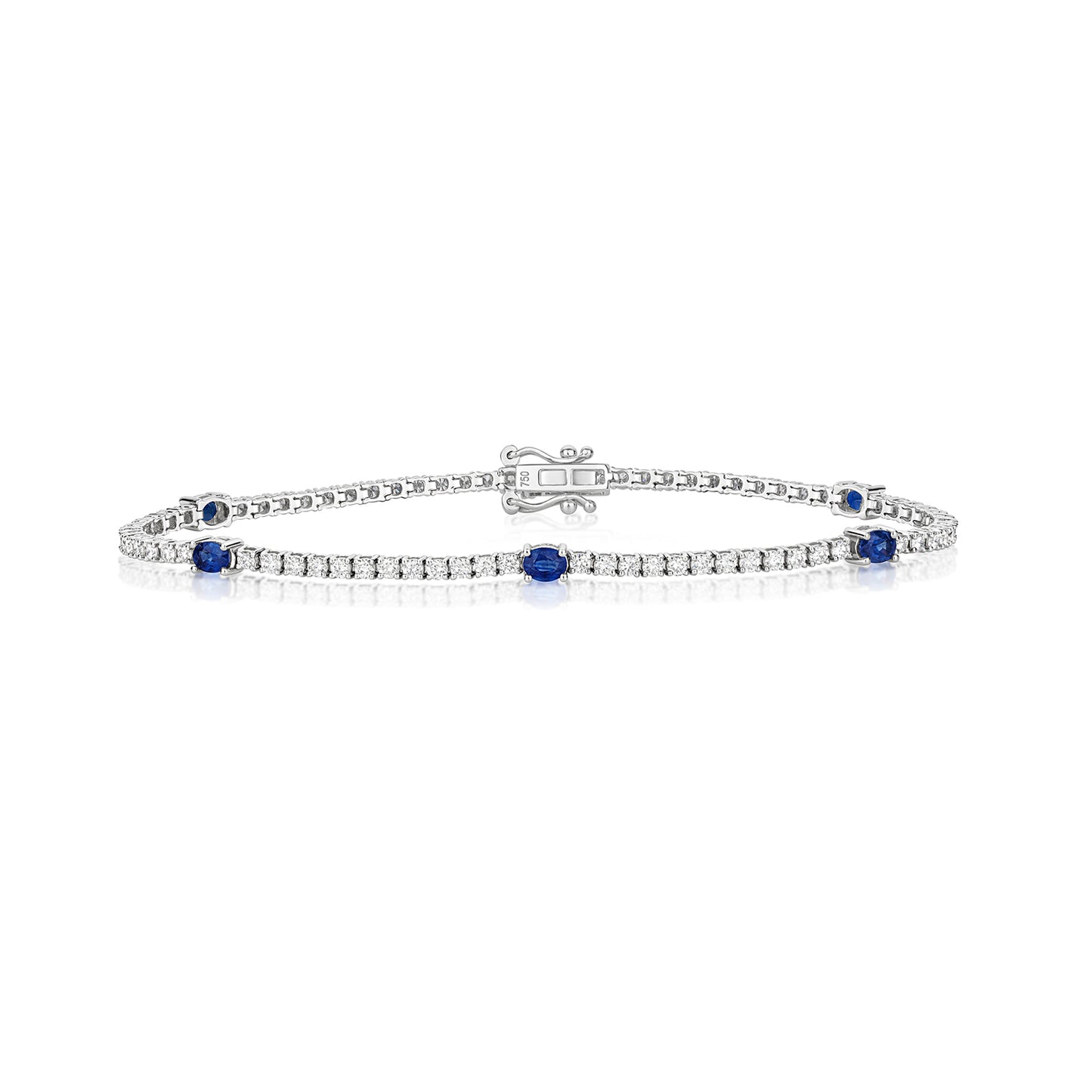 Malta Sapphire and Diamond Bracelet - 18k White Gold