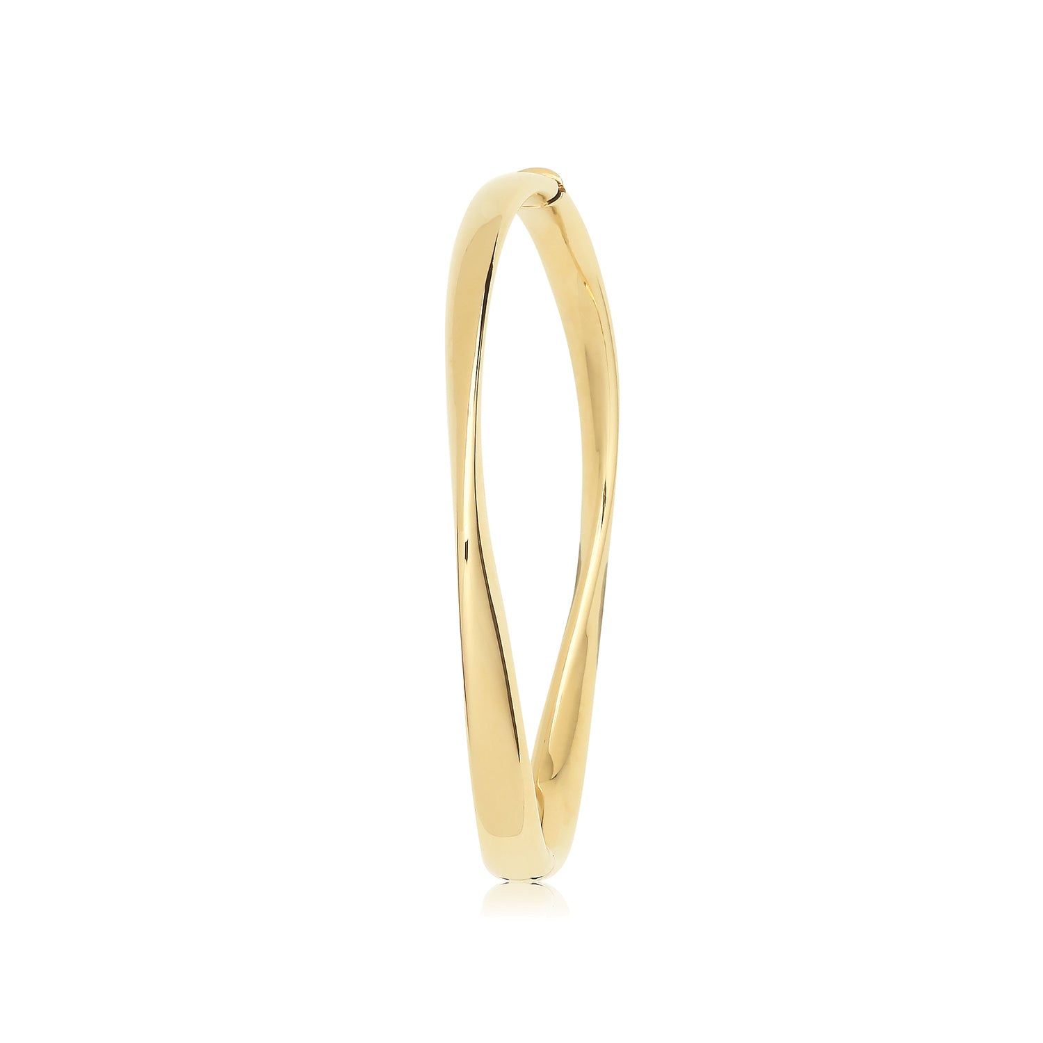 Christy Twist Hinged Bangle - 9k Yellow Gold