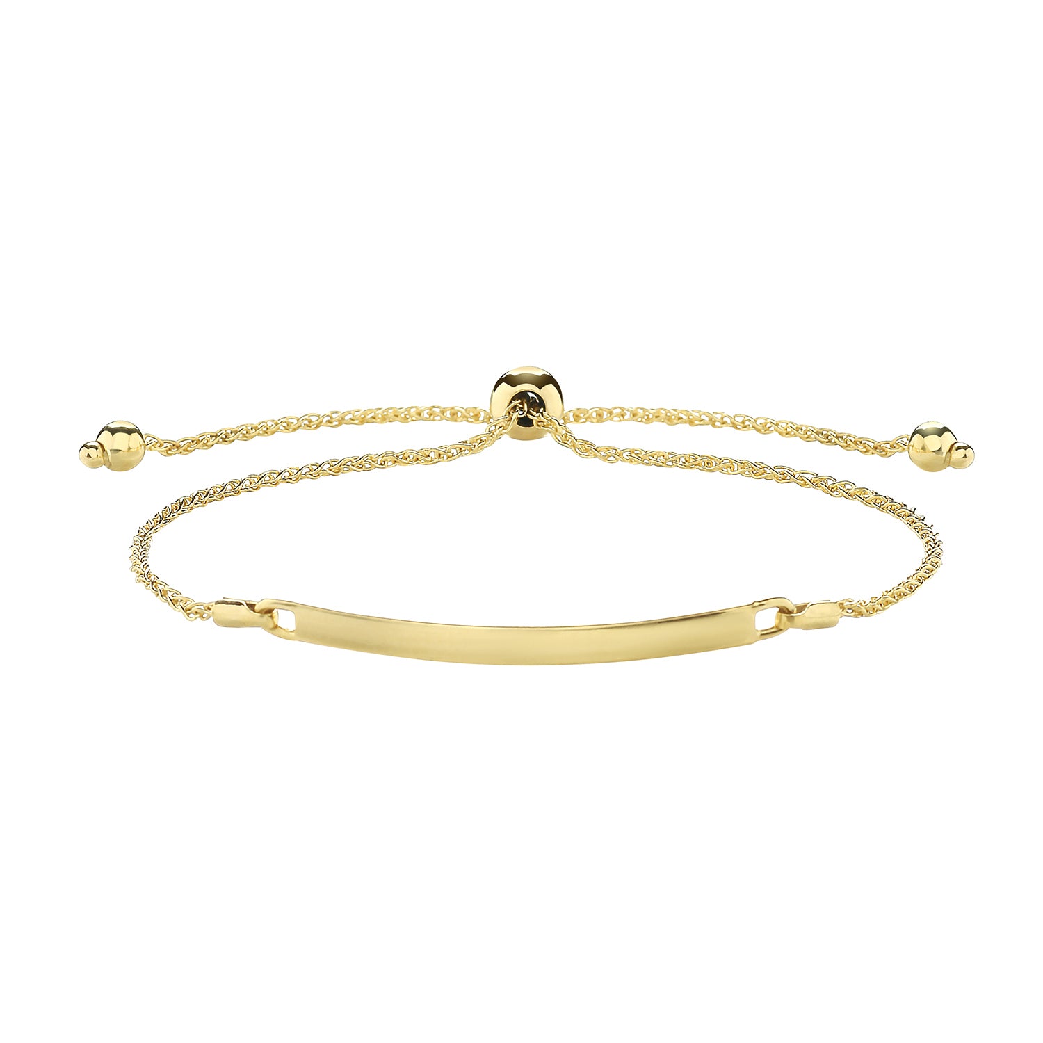 Lorna Pull Style ID Plate Bracelet - 9k Yellow Gold