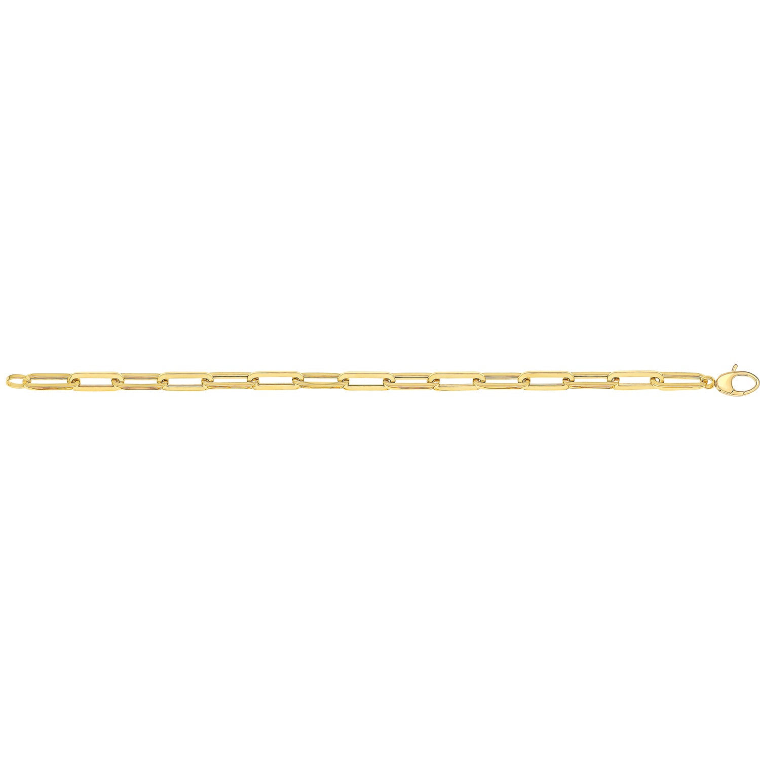 Lloyds Flat Bar Paperclip Gold Bracelet - 9k Yellow Gold