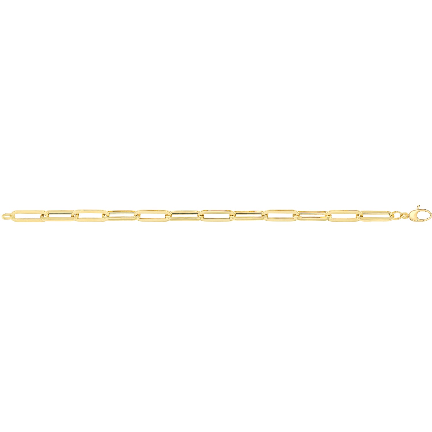 Lloyds Flat Bar Medium Paperclip Gold Bracelet - 9k Yellow Gold
