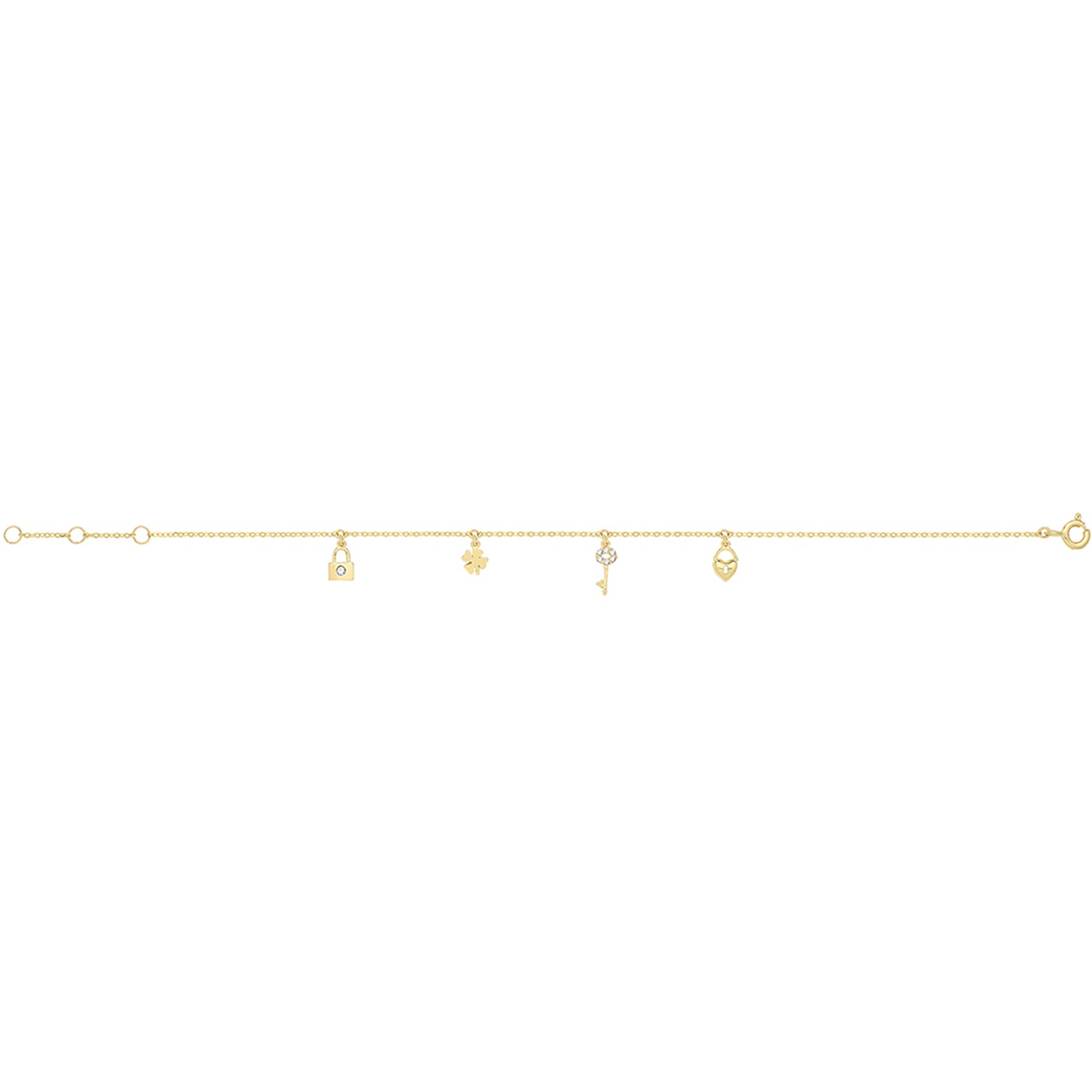 Charmed Cubic Zirconia Bracelet - 9k Yellow Gold