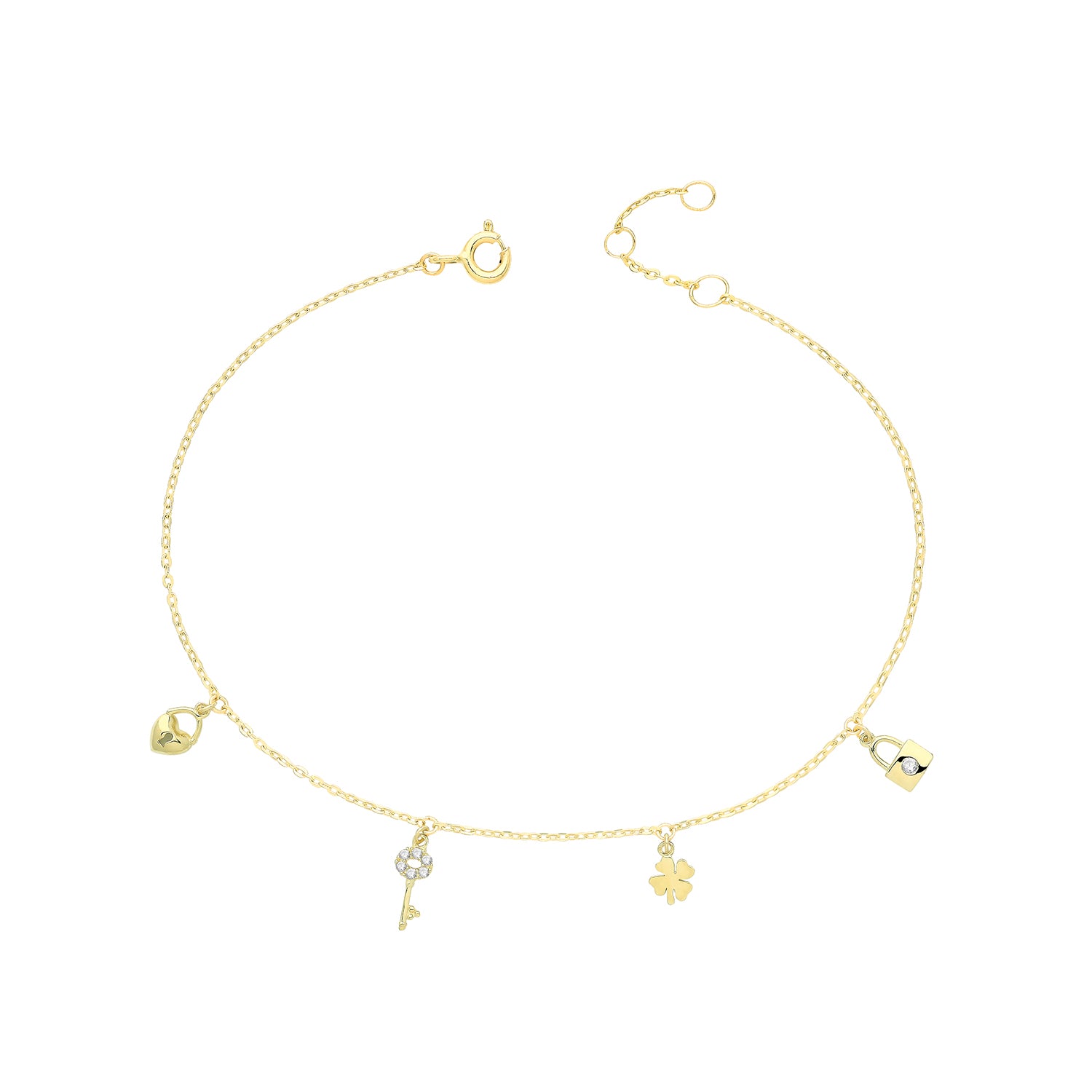 Charmed Cubic Zirconia Bracelet - 9k Yellow Gold