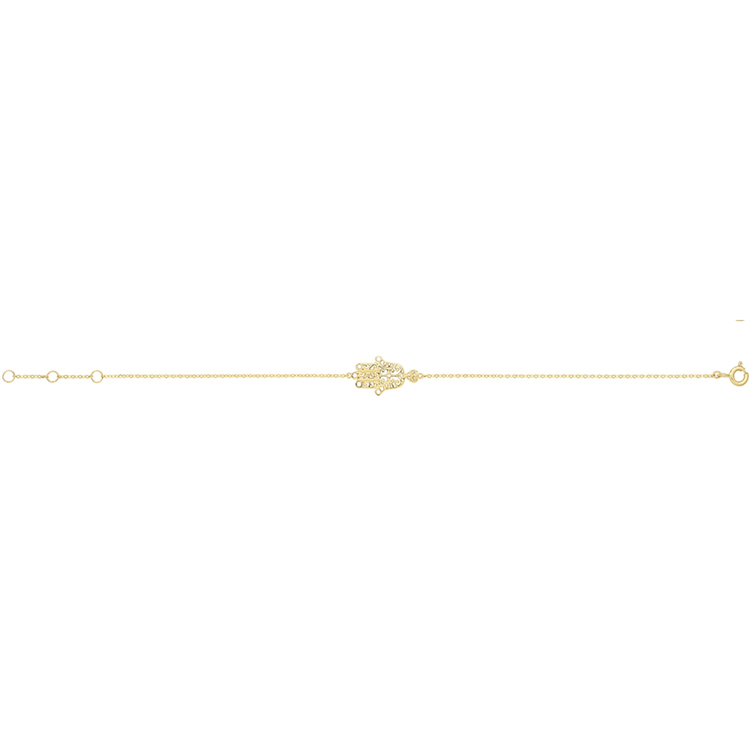 Filigree Hamsa Hand Bracelet - 9k Yellow Gold