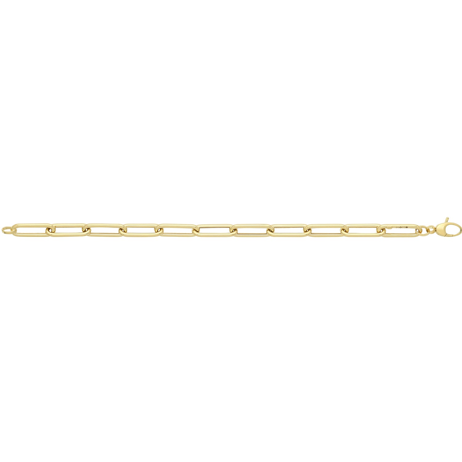 Lloyds Gold Rounded Paperclip Chain Bracelet - 9k Yellow Gold