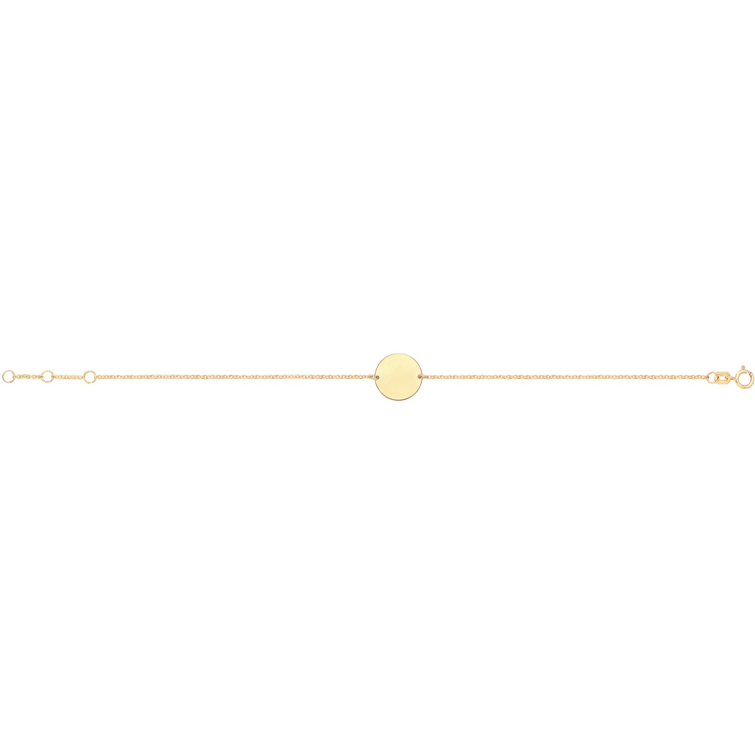 Golden Round Disk Bracelet - 9k Yellow Gold
