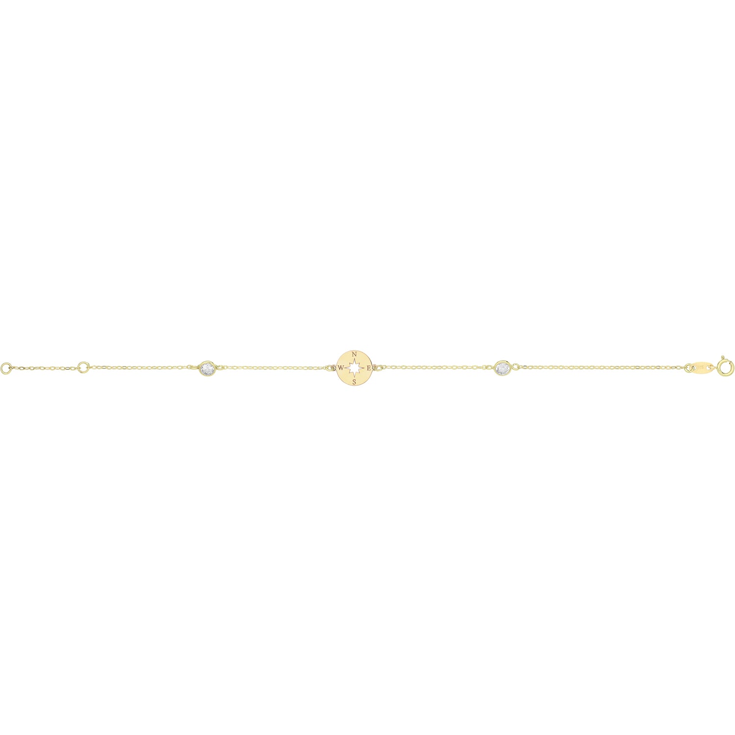 Wanderlust Compass Bracelet - 9k Yellow Gold