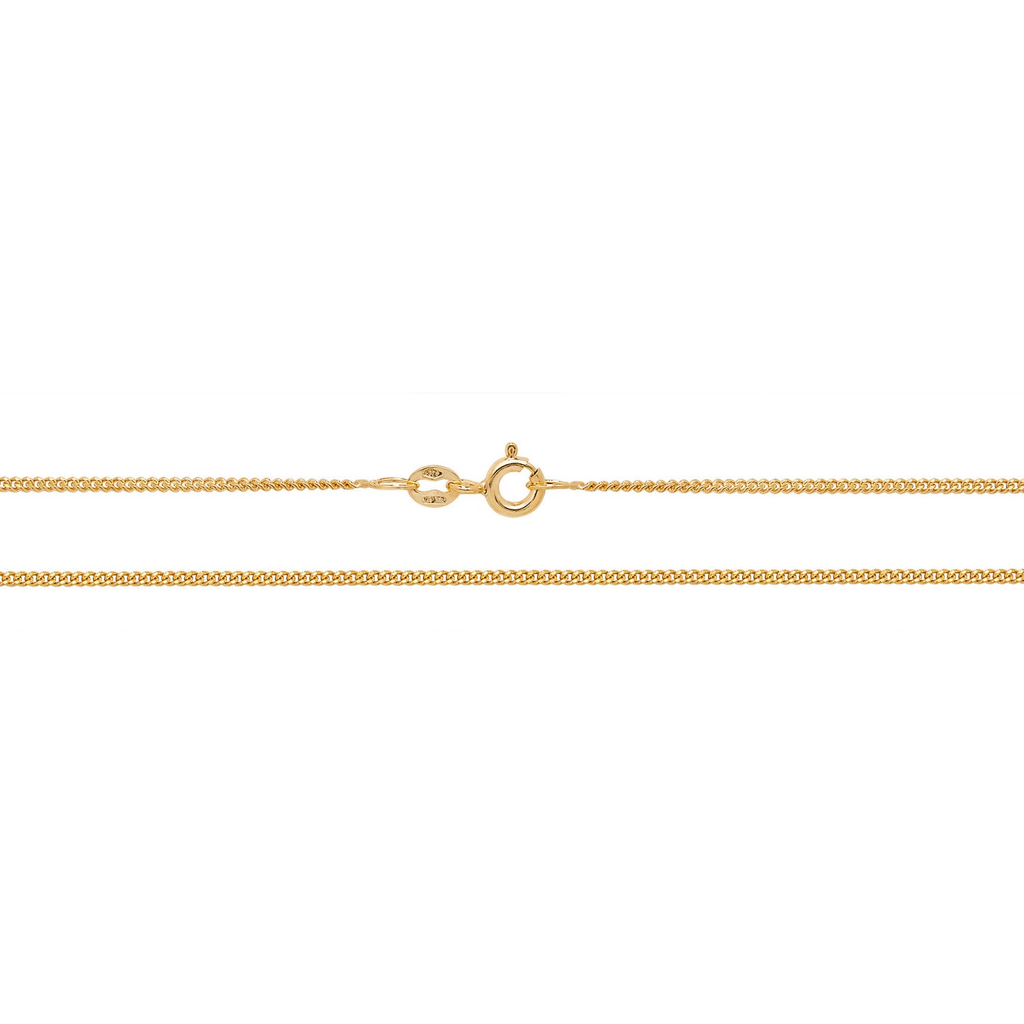 Lloyds 1.2mm Close Curb Chain Necklace - 9k Yellow Gold