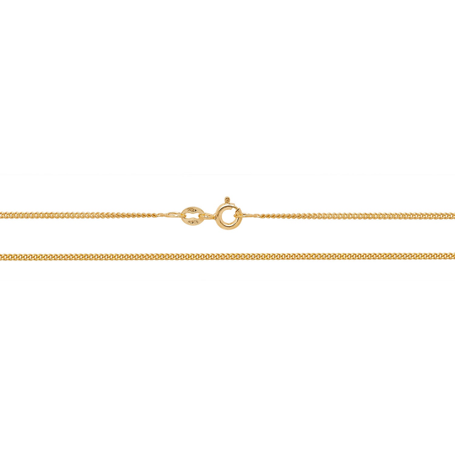 Lloyds 1.2mm Close Curb Chain Necklace - 9k Yellow Gold