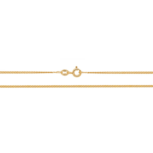 Lloyds 1.2mm Close Curb Chain Necklace - 9k Yellow Gold