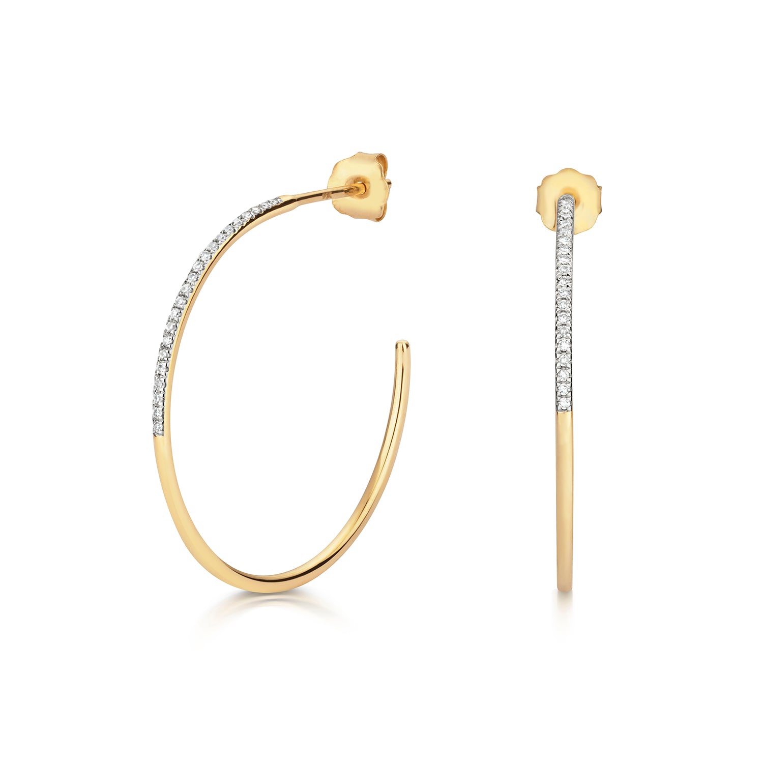 Kris Diamond Hoop Earrings - 9k Yellow Gold, 25mm