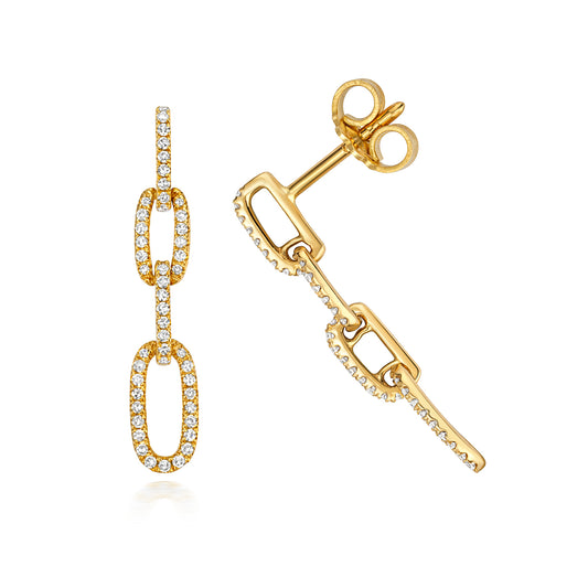 EightyEight Diamond Drop Earrings - 9ct Yellow Gold