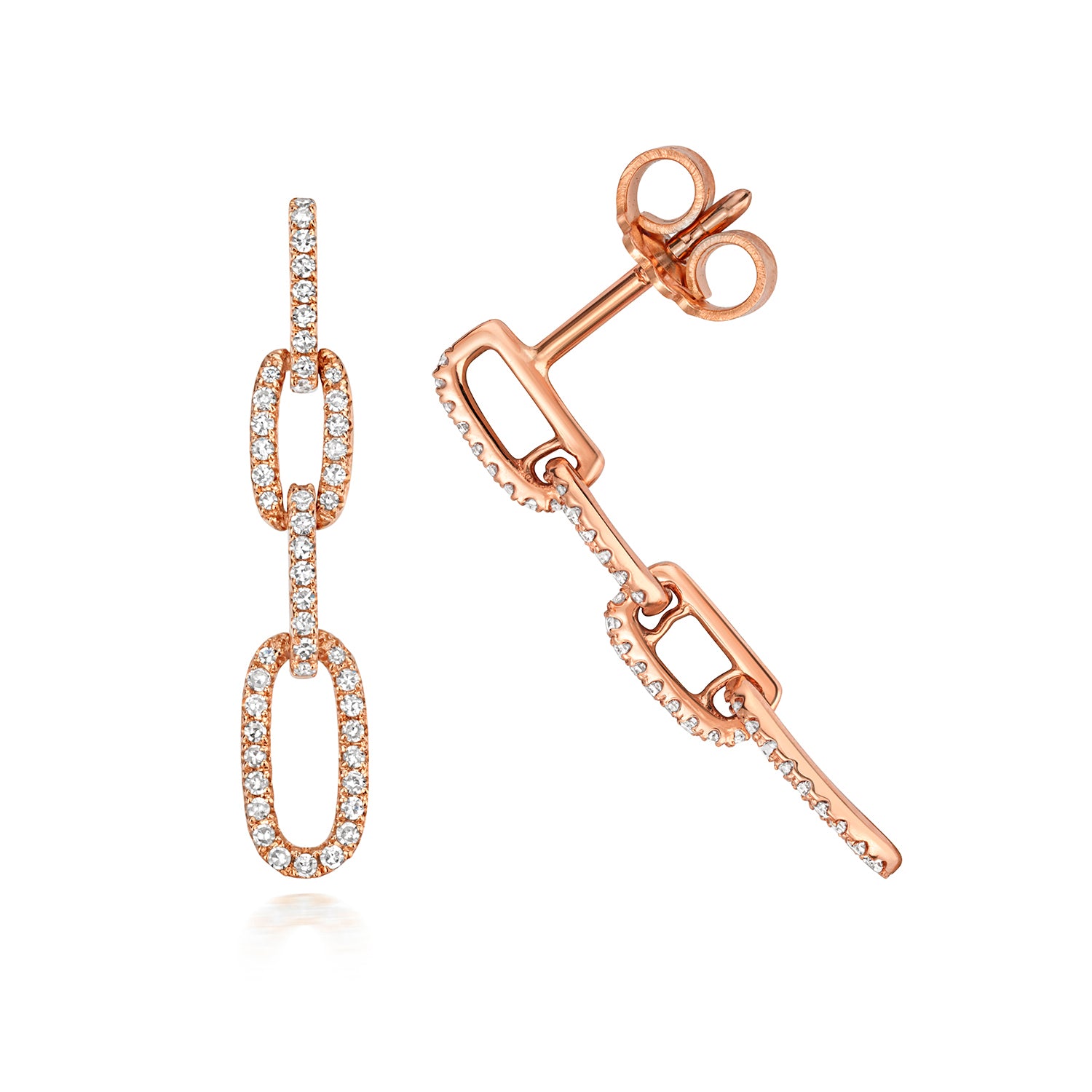 EightyEight Diamond Drop Earrings - 9k Rose Gold