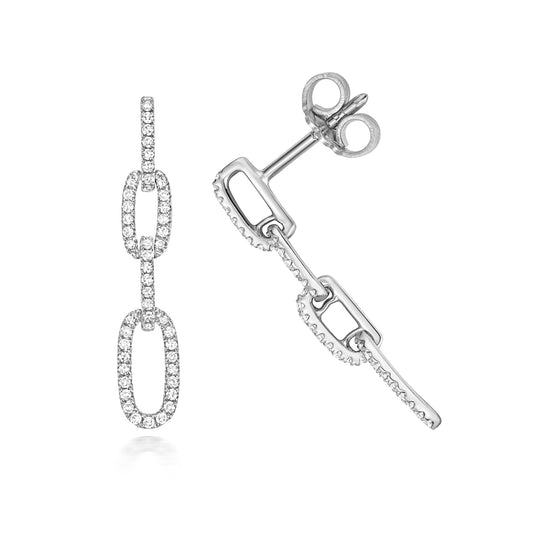 EightyEight Diamond Drop Earrings - 9ct White Gold