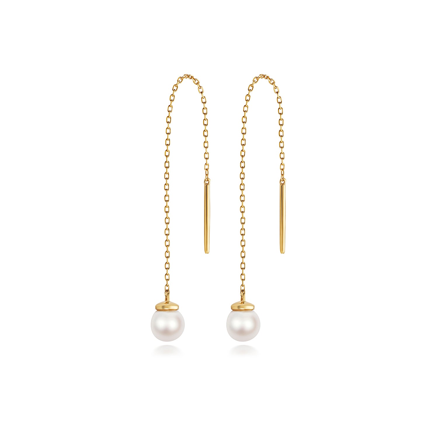Fresh Water 5mm Pearl Drop Stud Earrings - 9k Yellow Gold