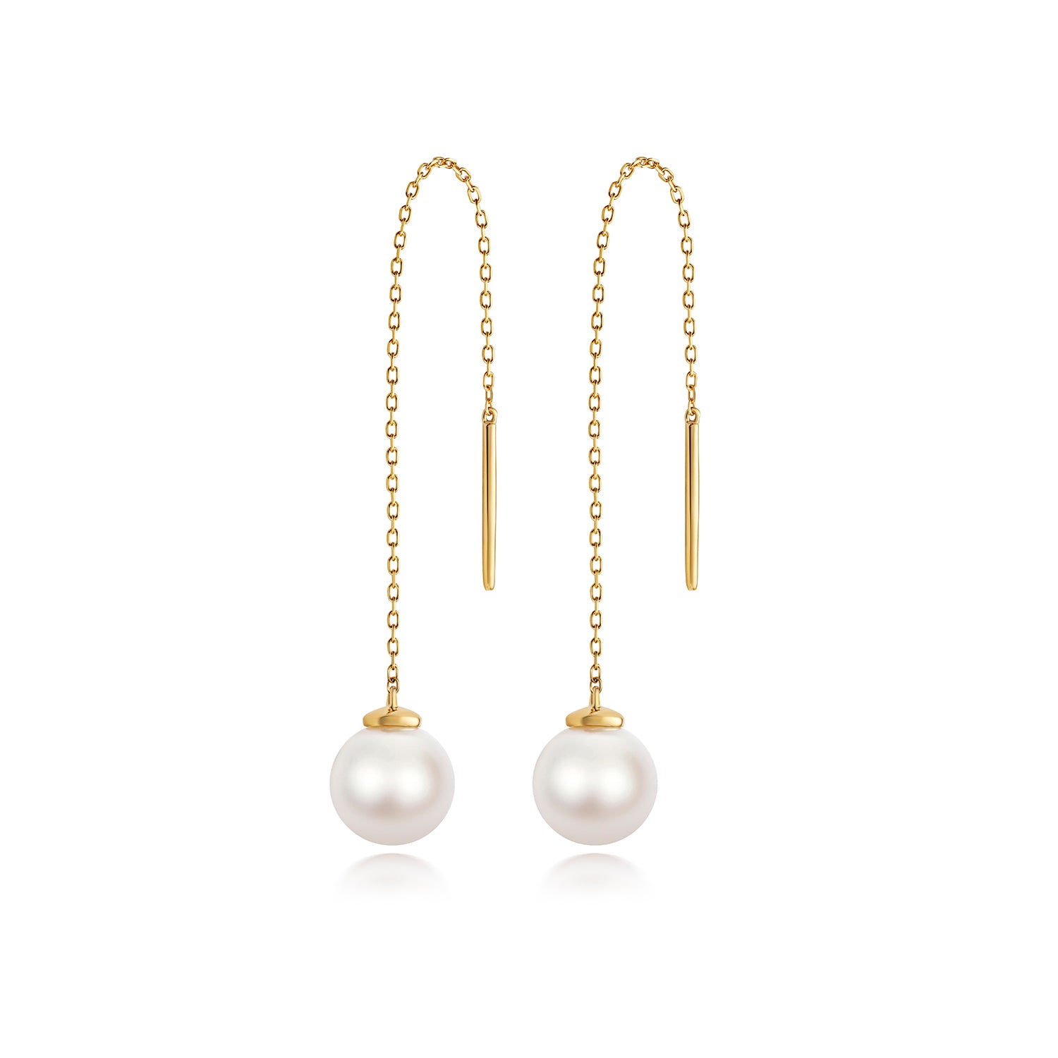 Fresh Water 7mm Pearl Drop Stud Earrings - 9k Yellow Gold