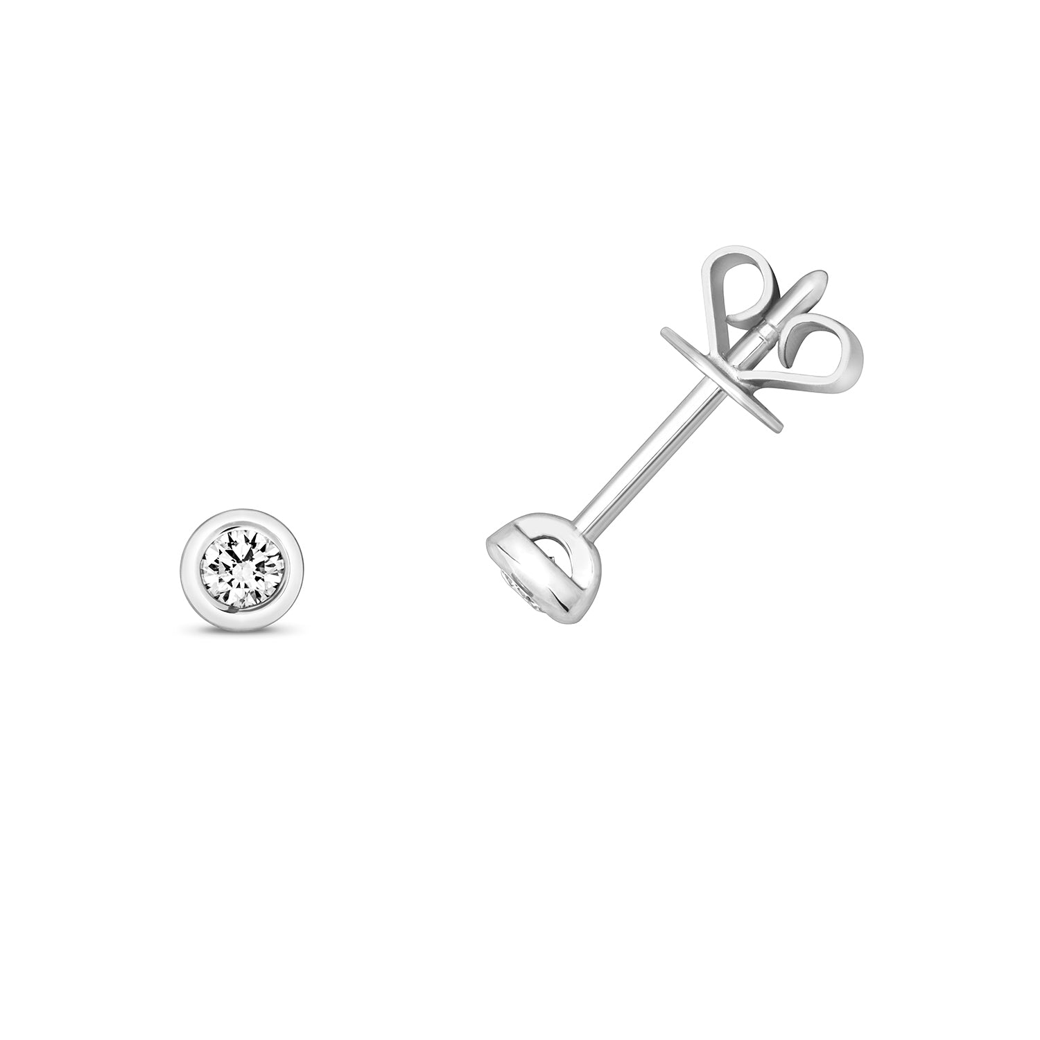 Nova Rubover Diamond Stud Earrings - 18k White Gold, 0.10ct