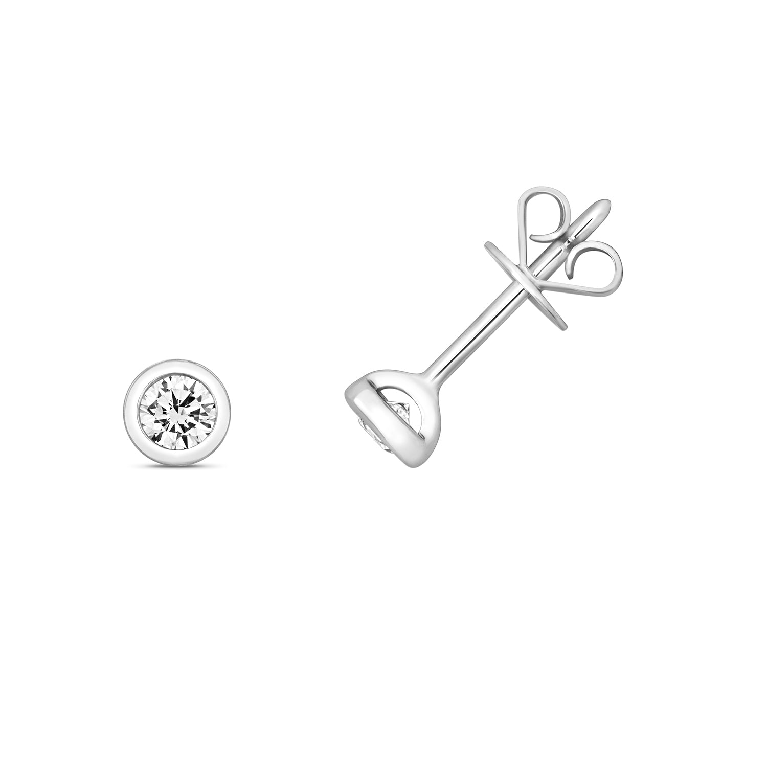 Nova Rubover Diamond Stud Earrings - 18k White Gold, 0.20ct