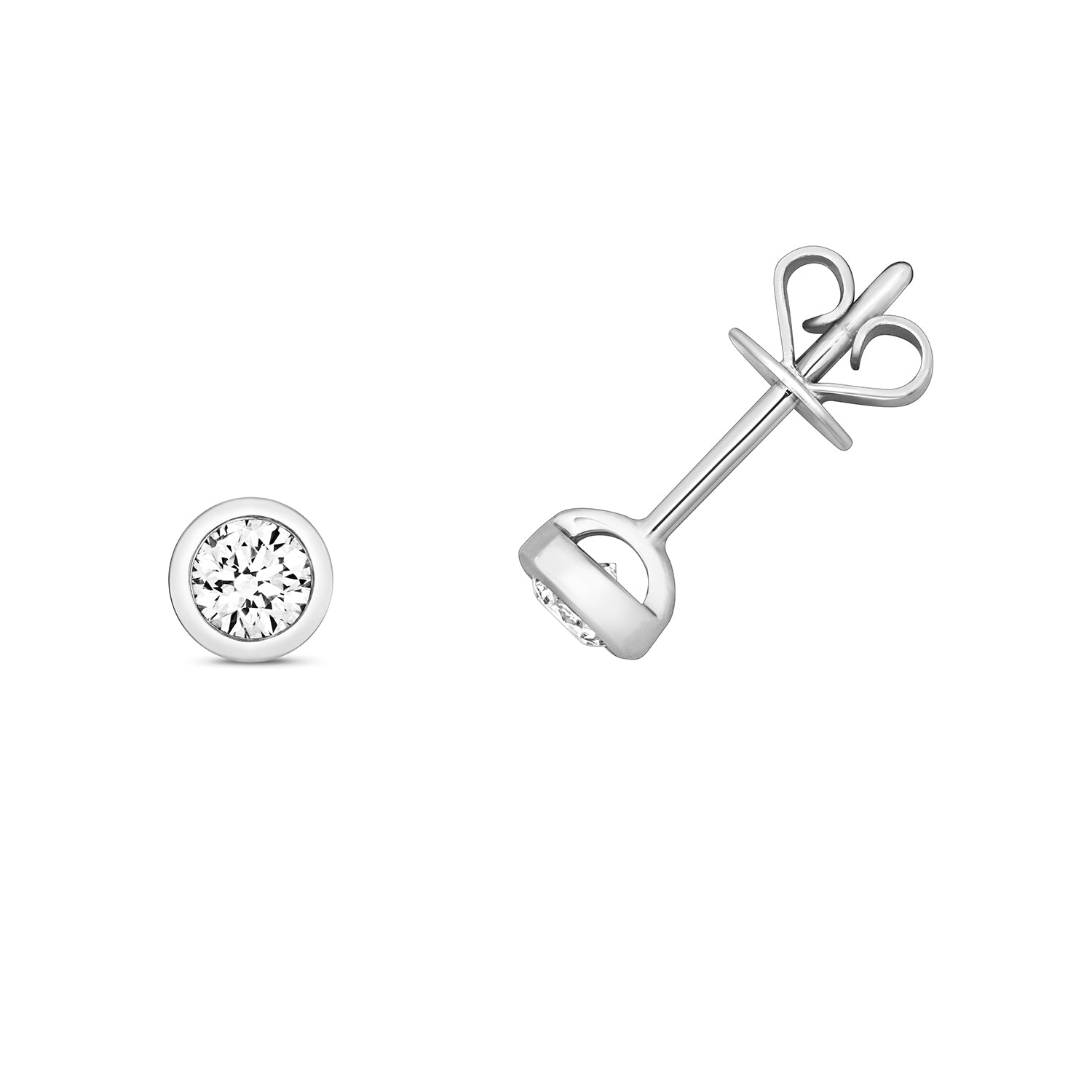 Nova Rubover Diamond Stud Earrings - 18k White Gold, 0.30ct