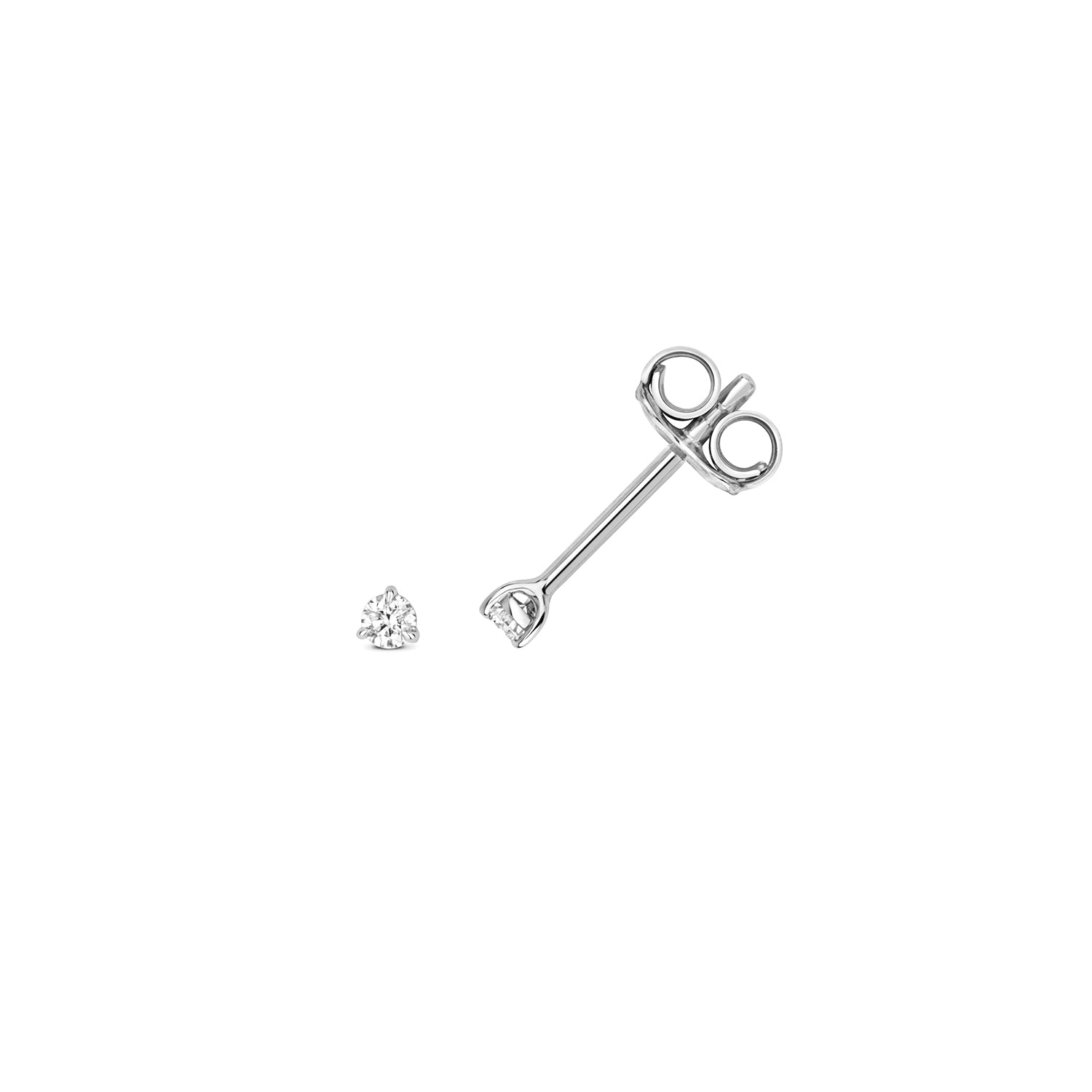 Jenner 3 Claw Earring Studs 18k White Gold - 0.06ct Diamonds