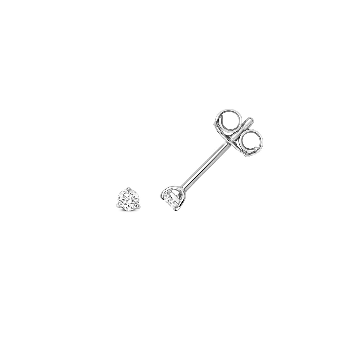 Jenner 3 Claw Earring Studs 18ct White Gold - 0.10ct Diamonds