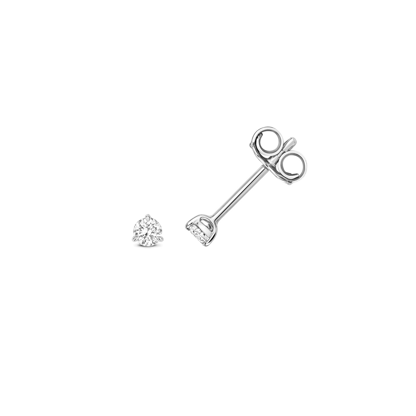 Jenner 3 Claw Earring Studs 18ct White Gold - 0.15ct Diamonds