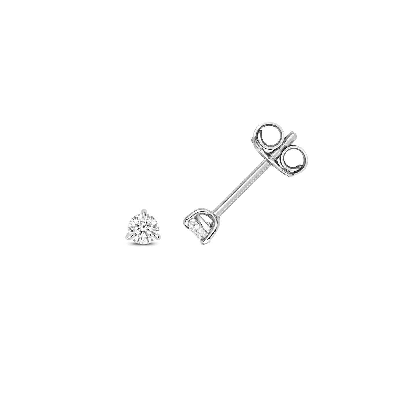 Jenner 3 Claw Earring Studs 18ct White Gold - 0.20ct Diamonds