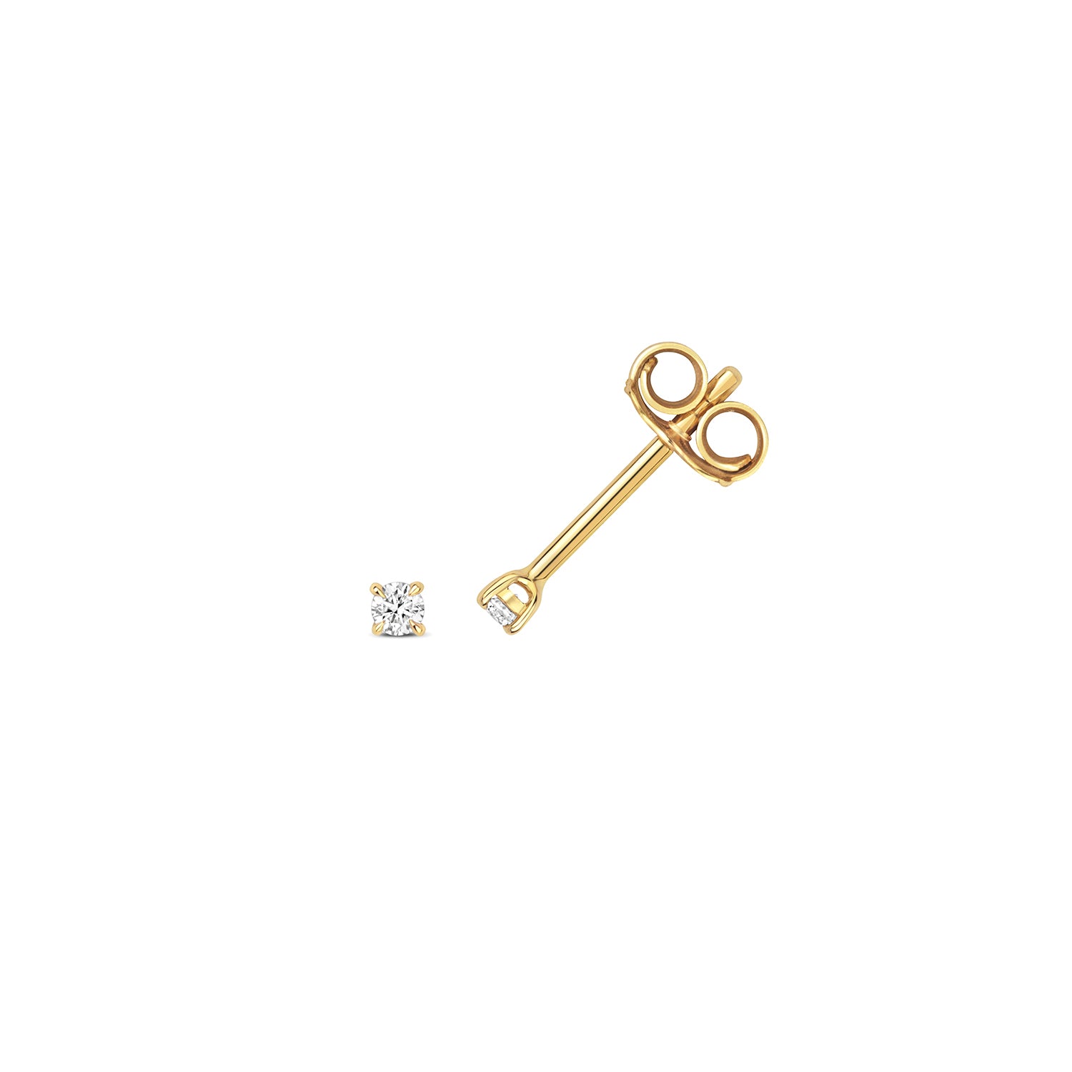 Kourtney 4 Claw Earring Studs 18k Yellow Gold - 0.06ct Diamonds