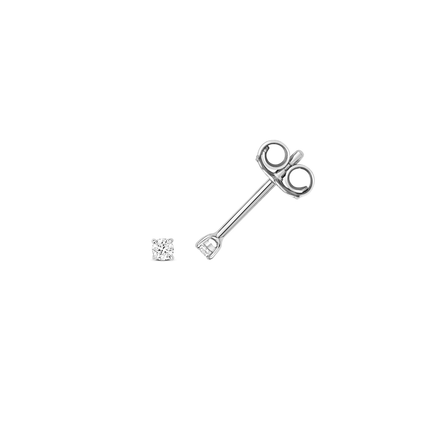 Kourtney 4 Claw Earring Studs 18k White Gold - 0.06ct Diamonds
