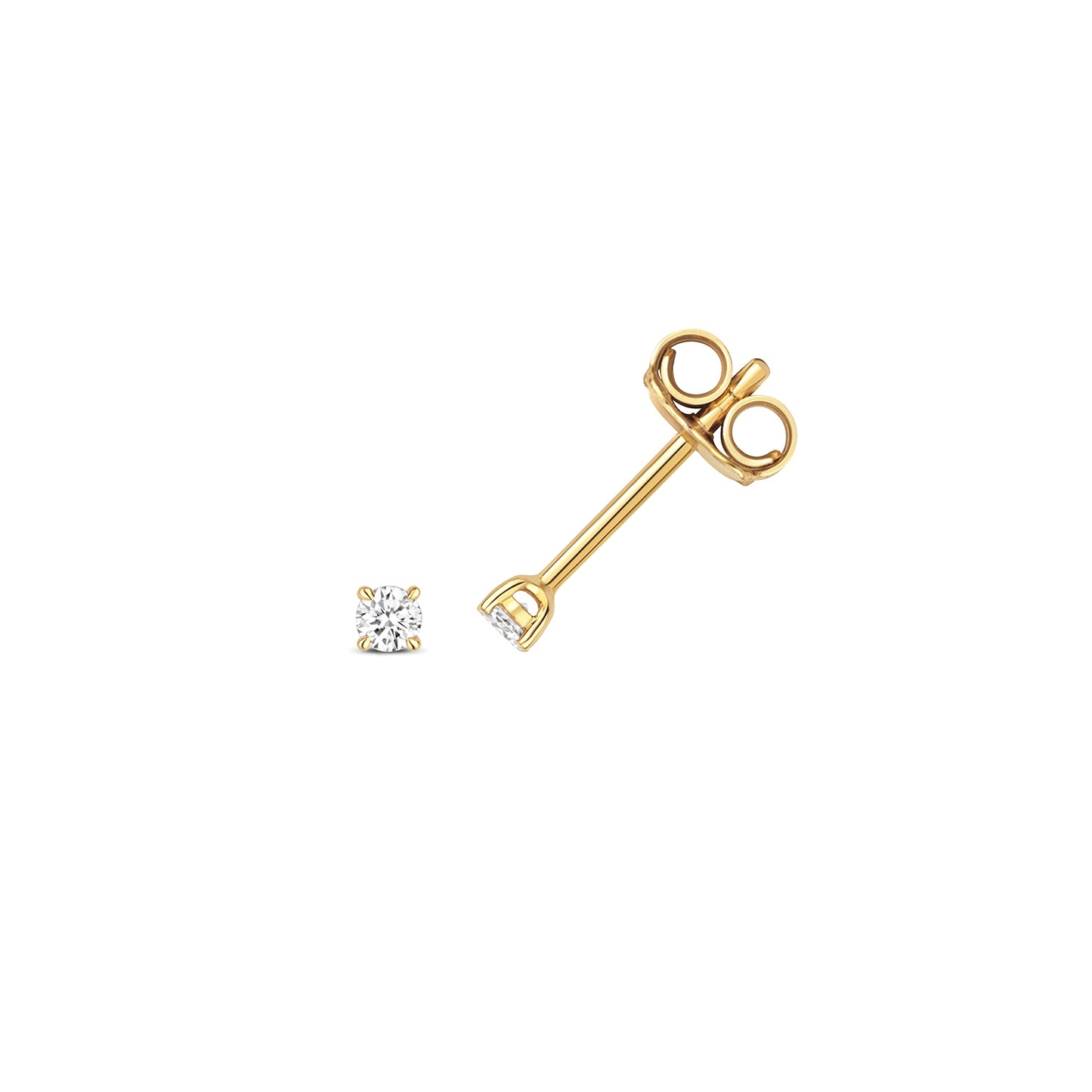 Kourtney 4 Claw Earring Studs 18ct Yellow Gold - 0.10ct Diamonds