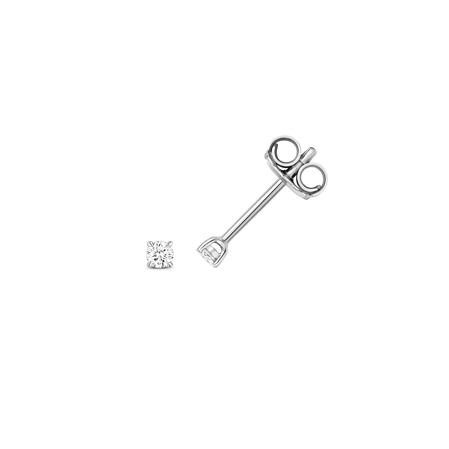 Kourtney 4 Claw Earring Studs 18k White Gold - 0.10ct Diamonds