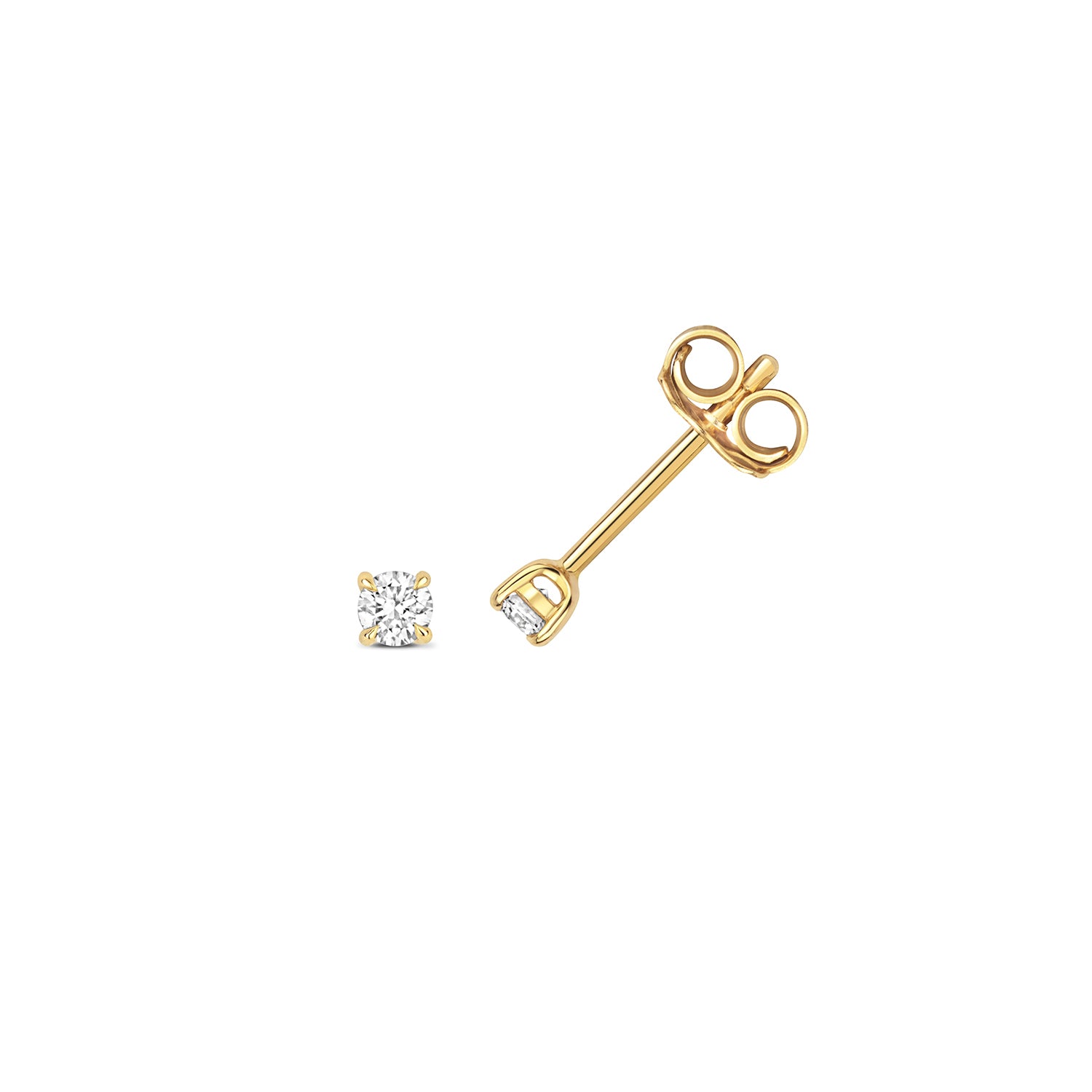 Kourtney 4 Claw Earring Studs 18k Yellow Gold - 0.15ct Diamonds
