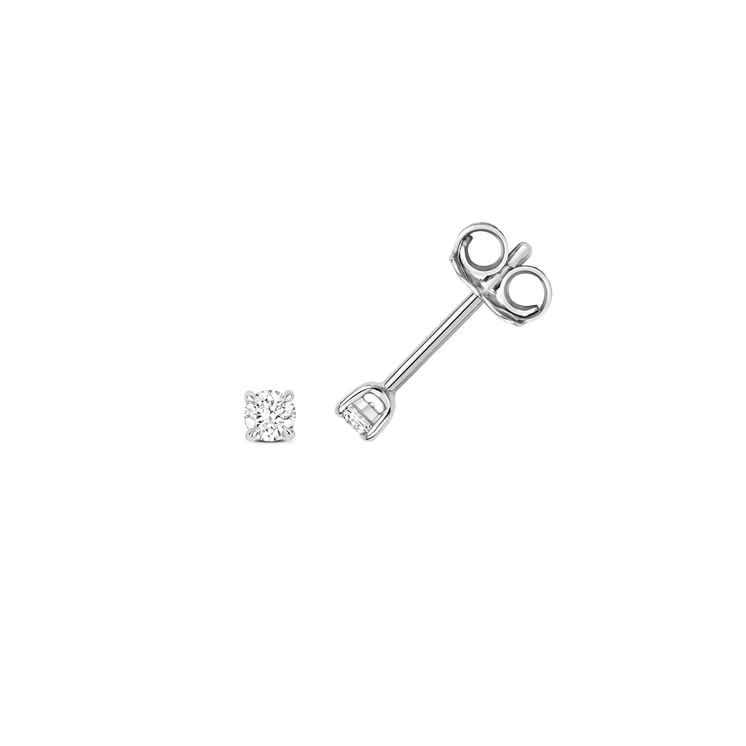 Kourtney 4 Claw Earring Studs 18k White Gold - 0.15ct Diamonds