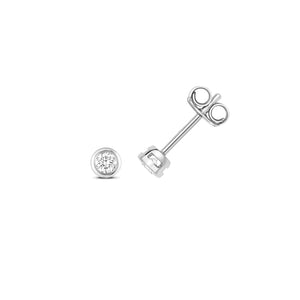 Kylie Diamond Rubover Earring Studs 18ct White Gold - 0.20ct