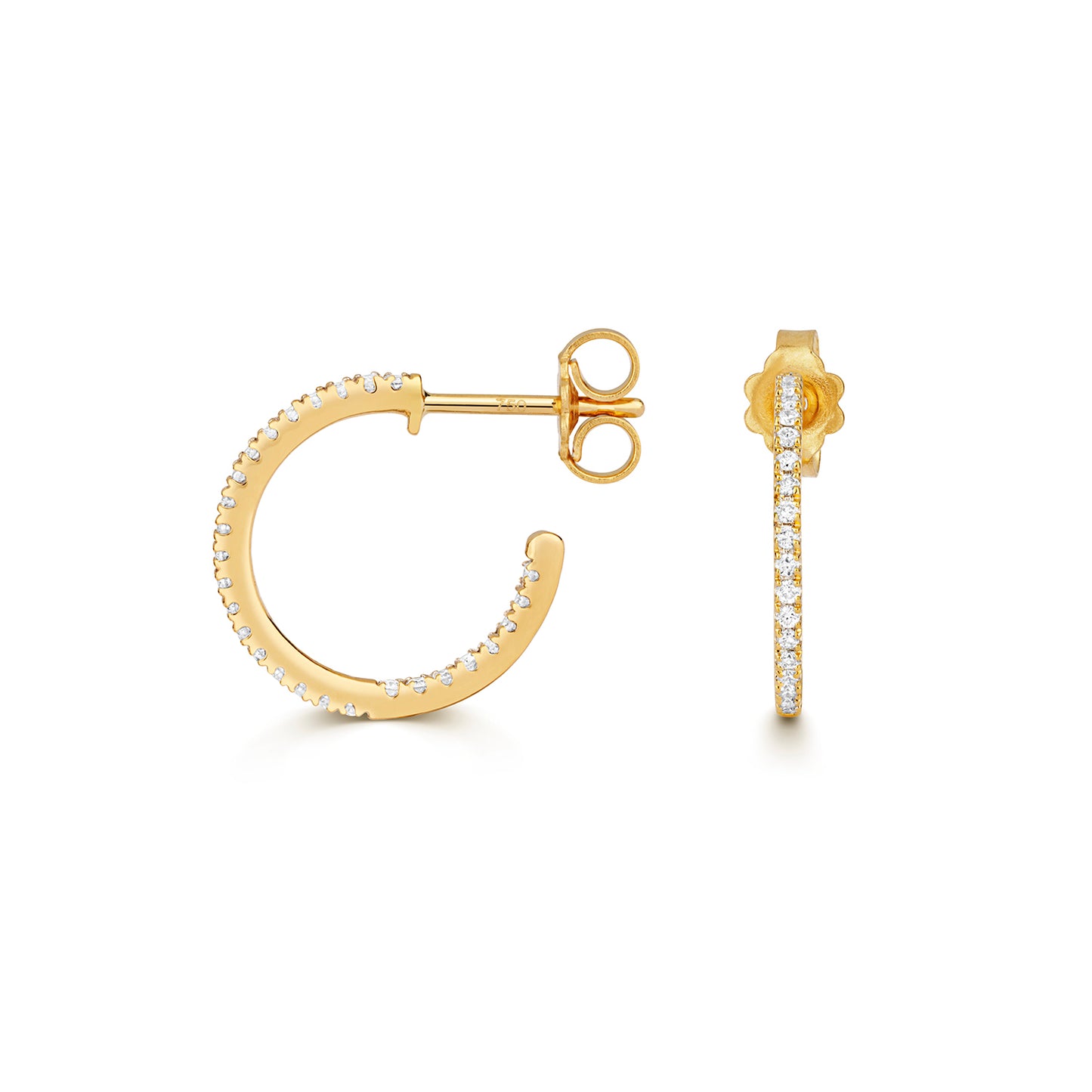 Stella Diamond Hoop Earrings - 18ct Yellow Gold