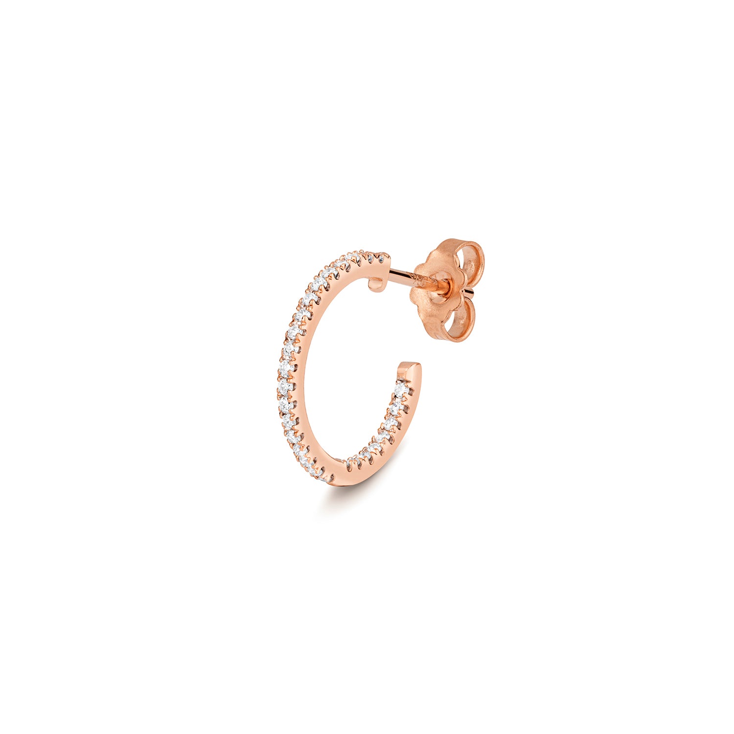 Stella Diamond Hoop Earrings - 18k Rose Gold
