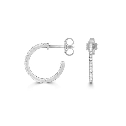 Stella Diamond Hoop Earrings - 18ct White Gold