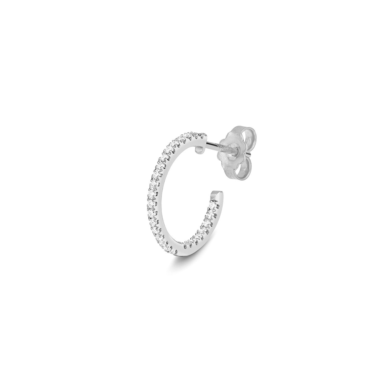 Stella Diamond Hoop Earrings - 18k White Gold