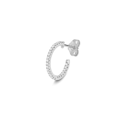 Stella Diamond Hoop Earrings - 18ct White Gold