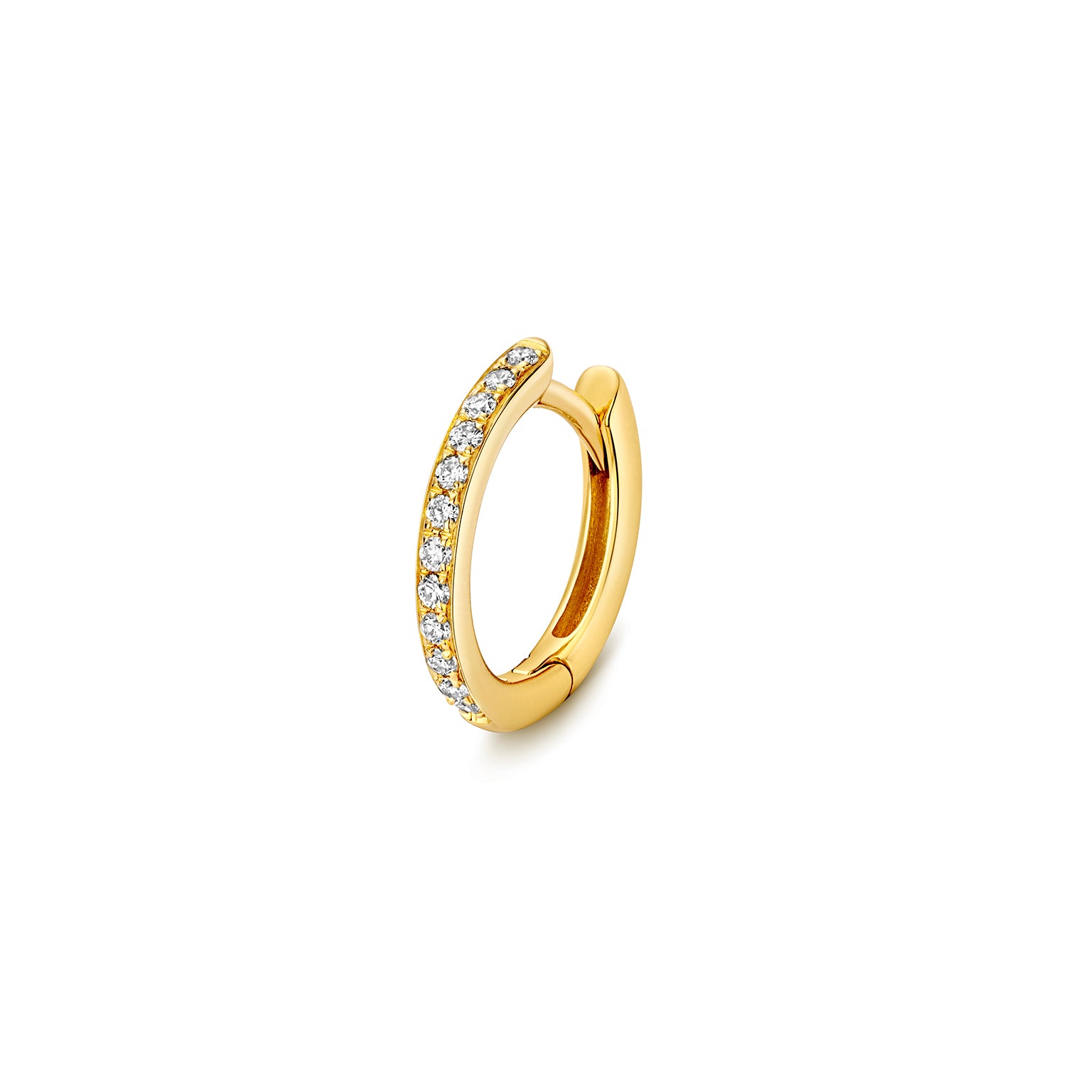 Kaia Diamond Hoop 9mm Earrings - 18k Yellow Gold