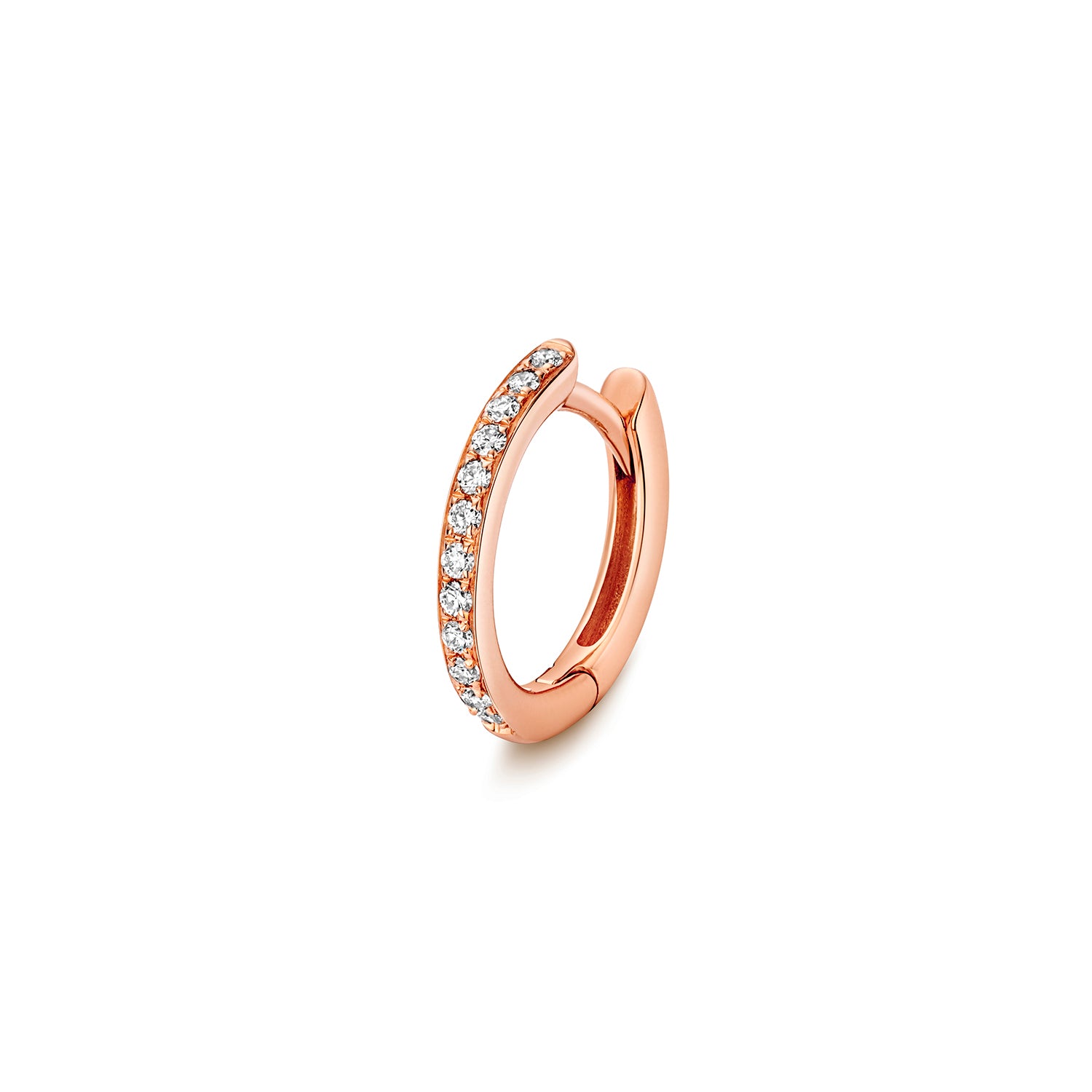 Kaia Diamond Hoop 9mm Earrings - 18k Rose Gold