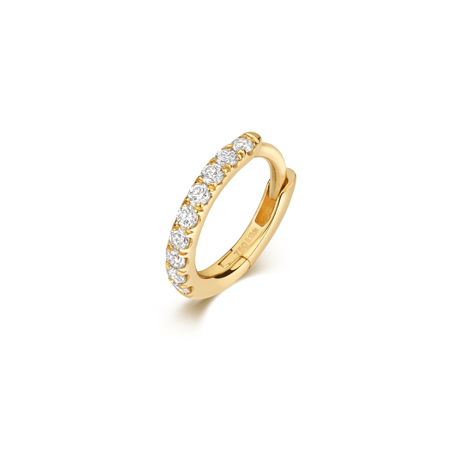 Elara Diamond Cartilage Hoop Earring - 18k Yellow Gold, 7.8mm