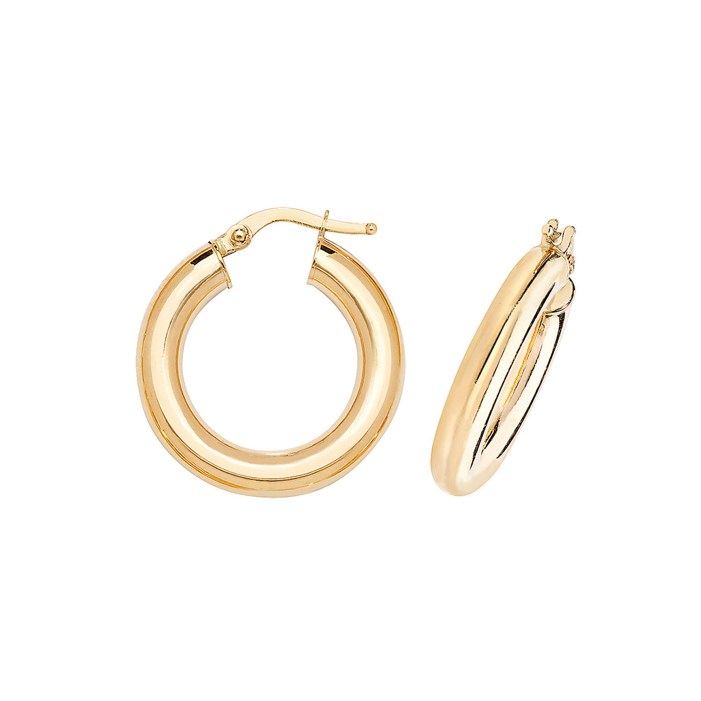 Kendall Chunky Hoop Earrings - 10mm 9ct Yellow Gold