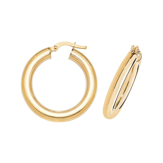 Kendall Chunky Hoop Earrings - 20mm 9ct Yellow Gold