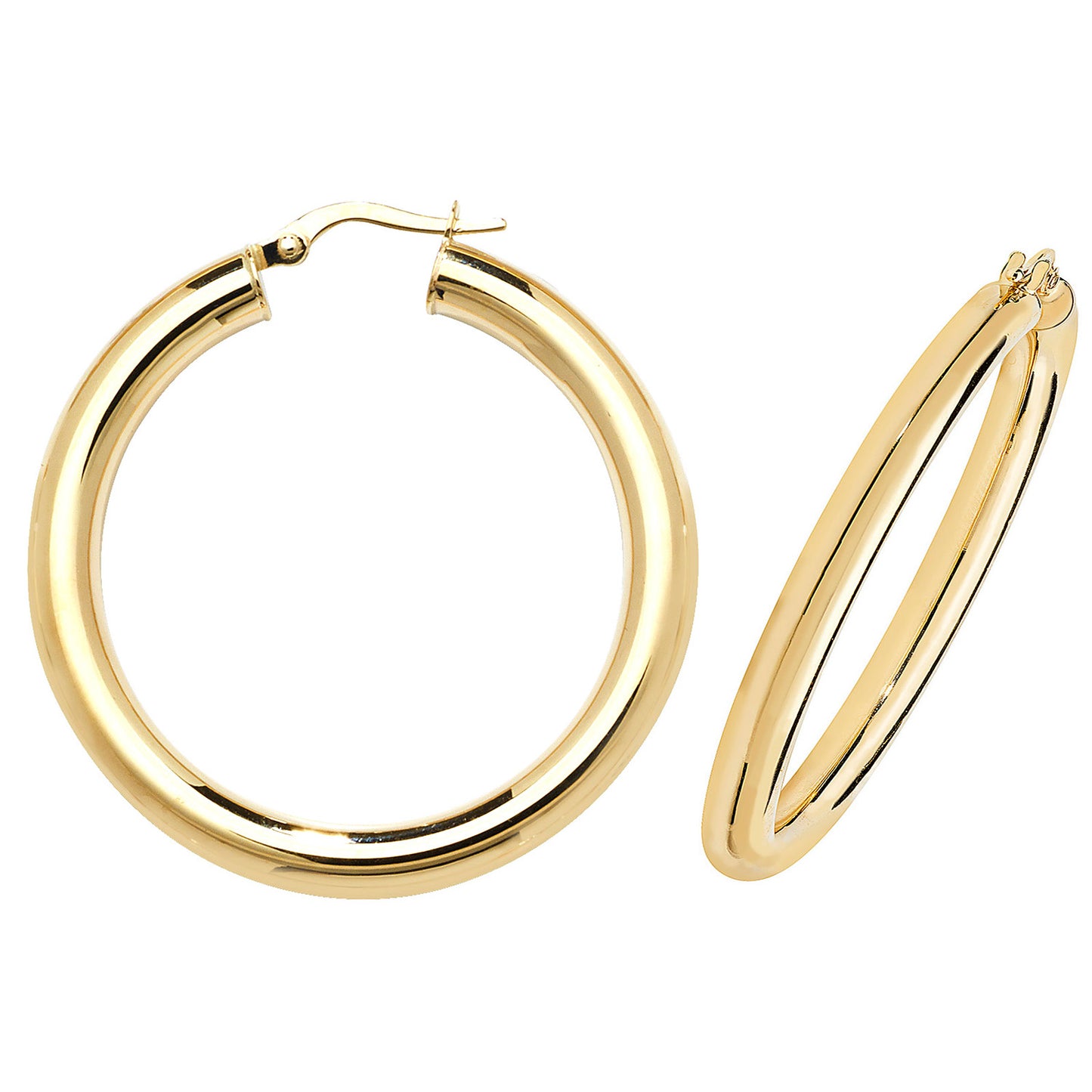 Kendall Chunky Hoop Earrings - 30mm 9ct Yellow Gold