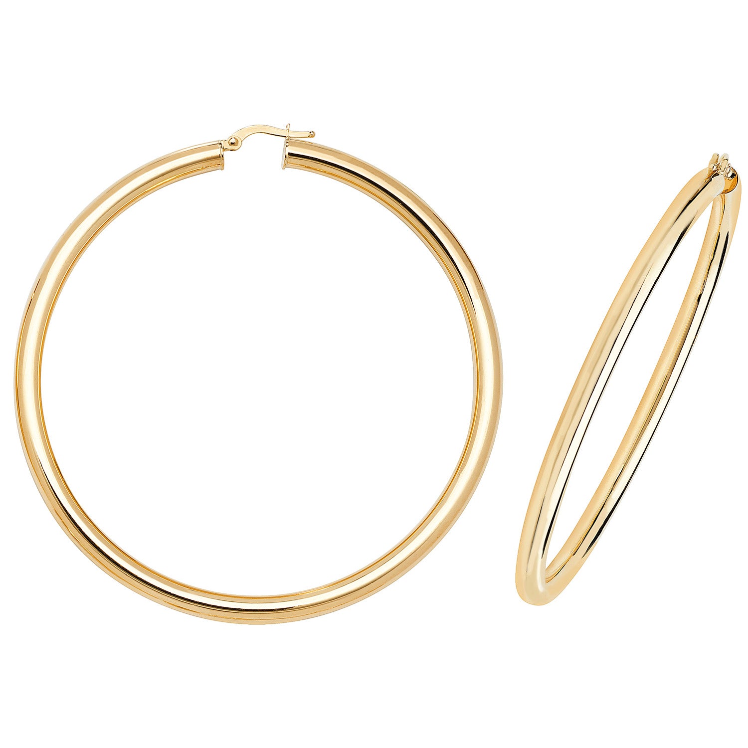Kendall Chunky Hoop Earrings - 60mm 9k Yellow Gold