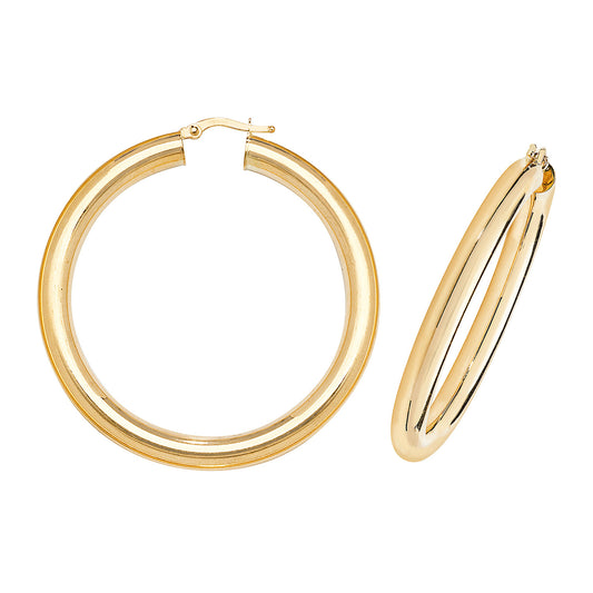 Kendall Extra Chunky Hoop Earrings - 40mm 9ct Yellow Gold