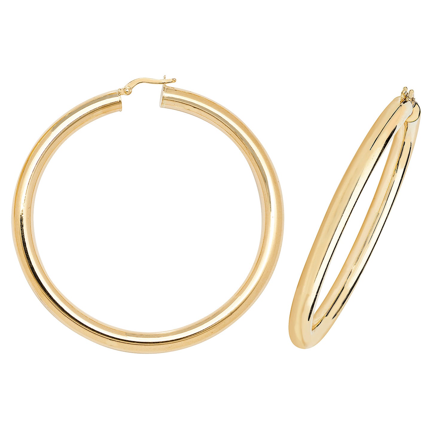 Kendall Extra Chunky Hoop Earrings - 50mm 9ct Yellow Gold